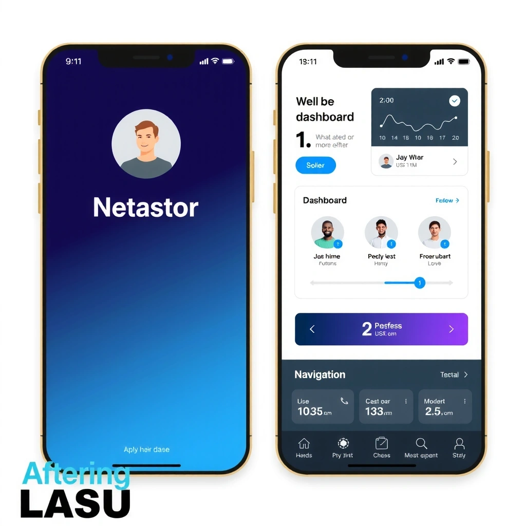 Mobile application interface design with responsive web application layout
